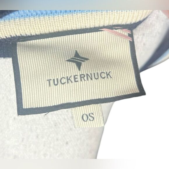 Tuckernuck Camden cream and blue soft sweater poncho - Picture 4 of 4